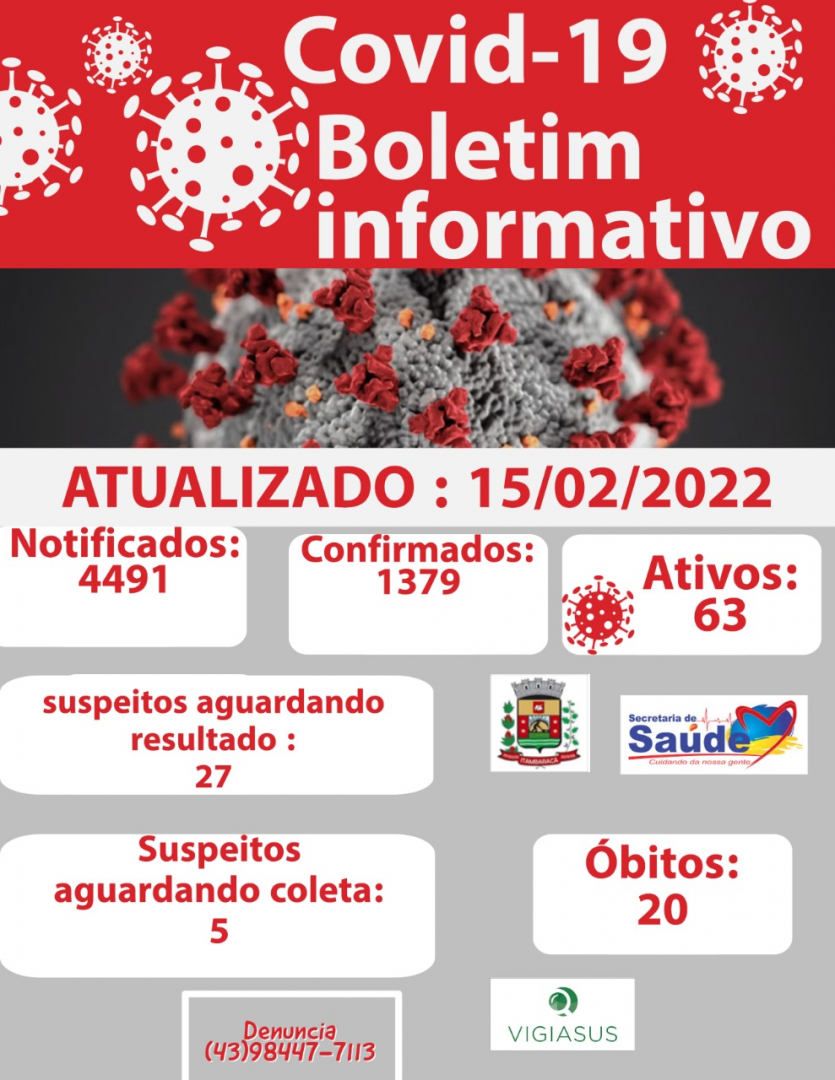 Boletim COVID-19 - Dia 15/02/2022