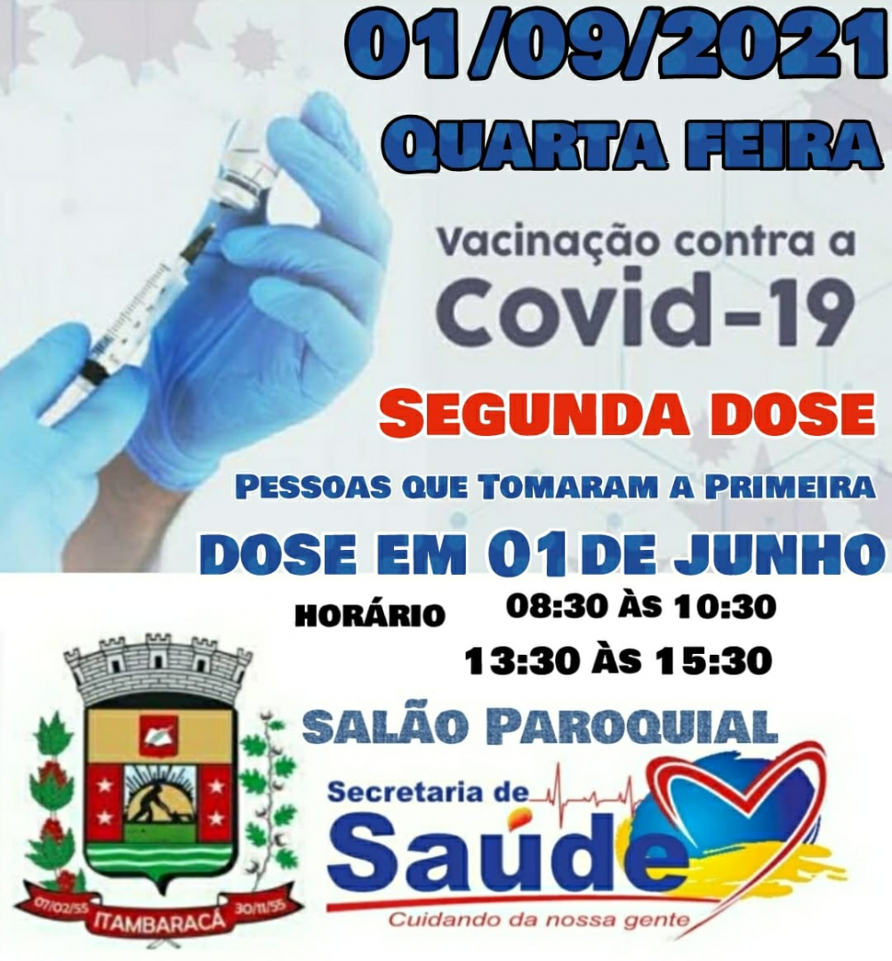 Vacinação COVID-19 - 01/09/2021 Segunda Dose - Pessoas que Tomaram a Primeira Dose em 01/06/2021