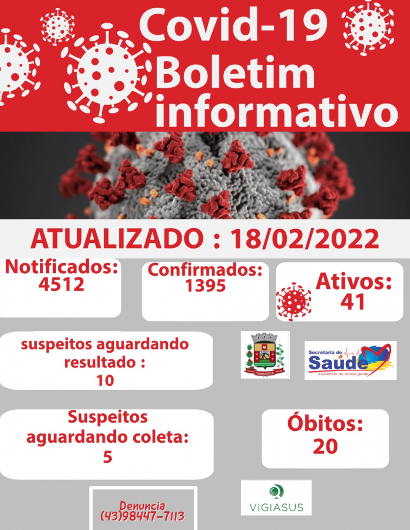 Boletim COVID-19 - Dia 18/02/2022