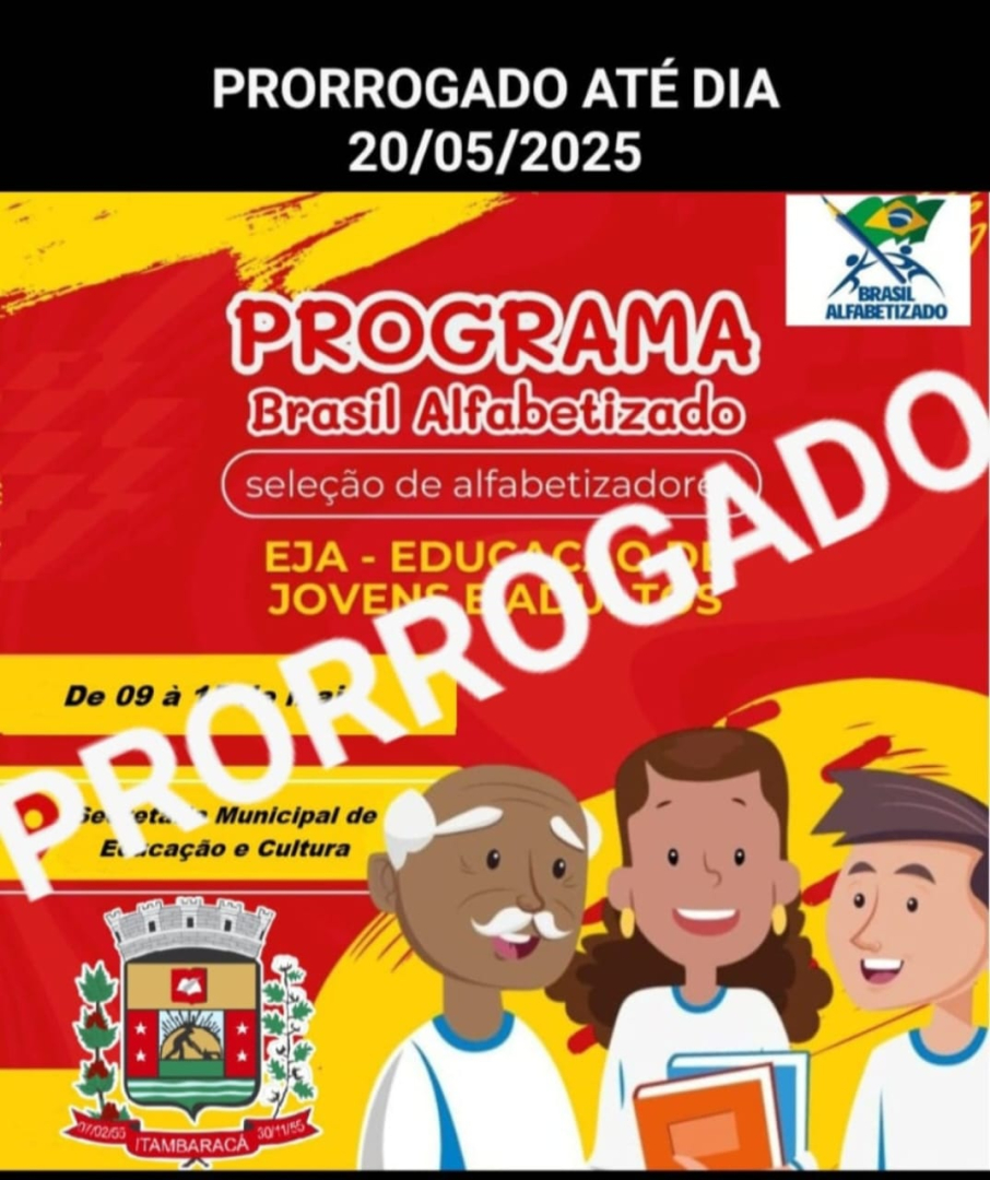 Prorrogado - Programa Brasil Alfabetizado 